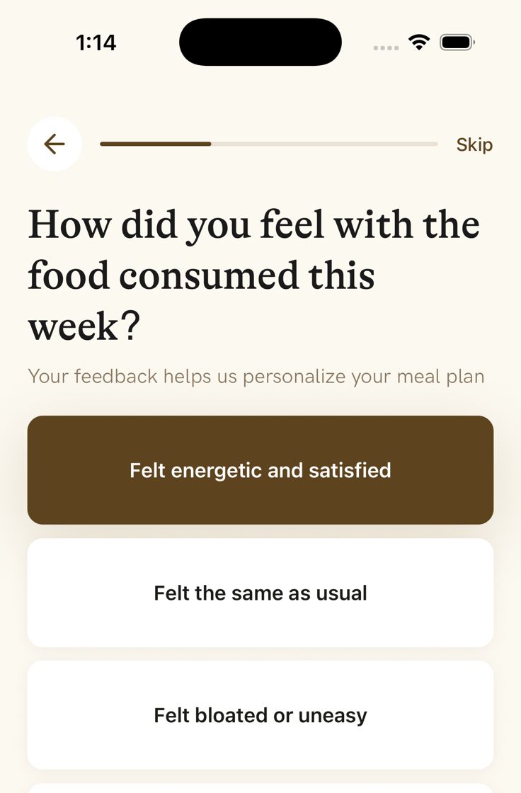 Weekly check-in with energetic and satisfied selected